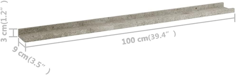 homiuse Wandregal 4 STK. Betongrau Wandregal Holz Wand BüCherregal Wand Regal Holz Wandregal KüChe K