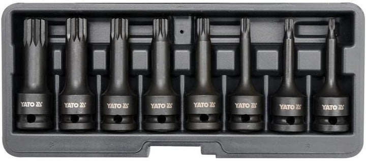 IMPACT BIT SOCKET SET SPLINE 8PCS 12