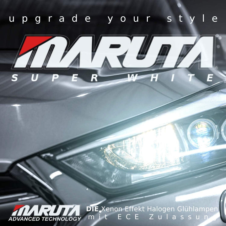 MARUTA SUPER WHITE H1 12V 55W Halogenlampe für Scheinwerfer, Fernlicht, 5500K Xenon-Effekt, langlebi
