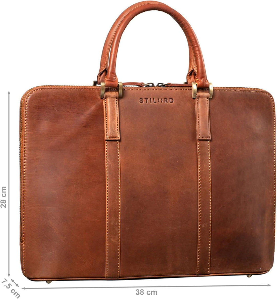 STILORD 'Clover' Arbeitstasche Damen Leder Elegant Business-Tasche Vintage Laptoptasche 13,3 Zoll Do