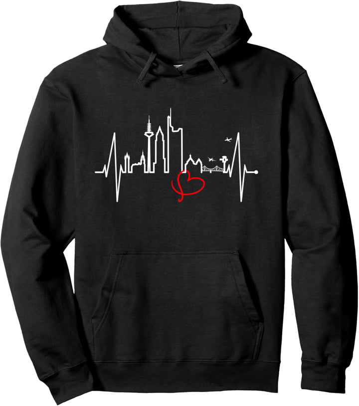 Frankfurt Skyline Herzschlag Fan Ich Liebe Frankfurt Am Main Pullover Hoodie