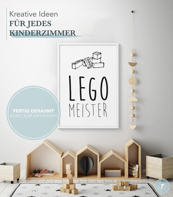 Papierschmiede® Kinderposter in A3 gerahmt im weissen Holzrahmen, Wanddeko für Kinderzimmer, Babyzim