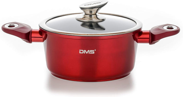 DMS® 15-teilig Induktion Kochgeschirr Kochset Töpfe Pfannen Bratpfanne Kasserolle Suppentopf mit Gla