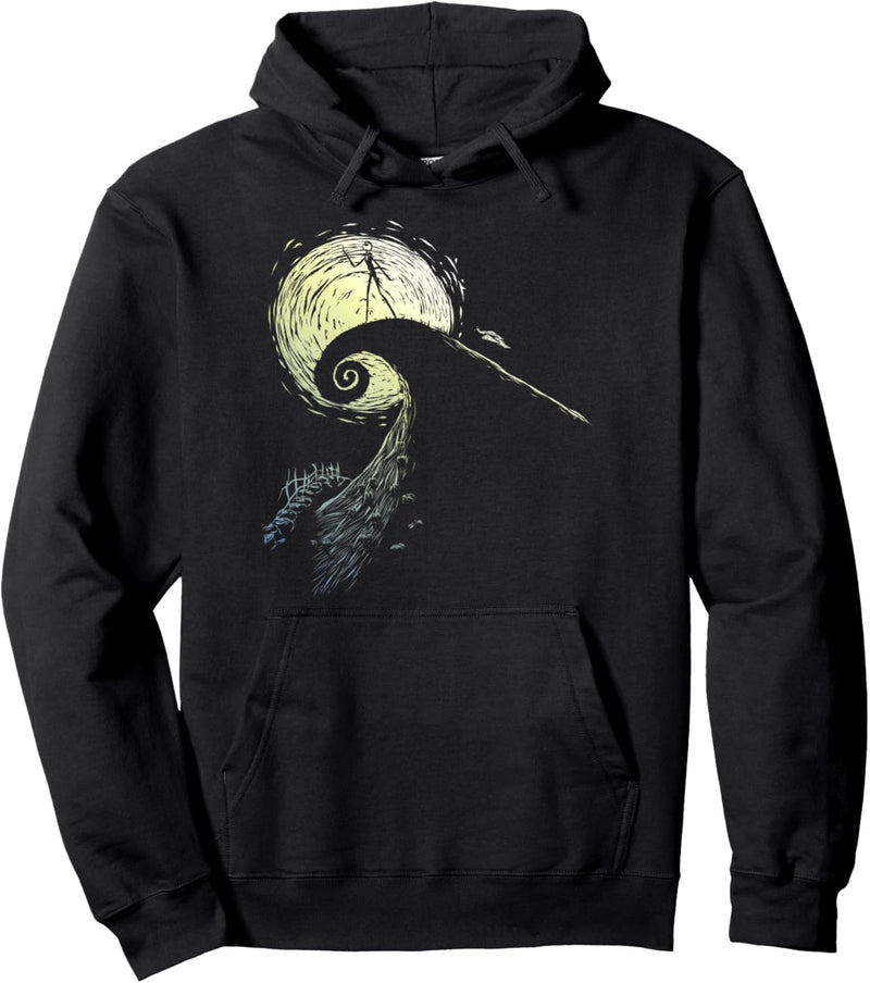 Nightmare Before Christmas Spooky Nighttime Hillside Jack Pullover Hoodie