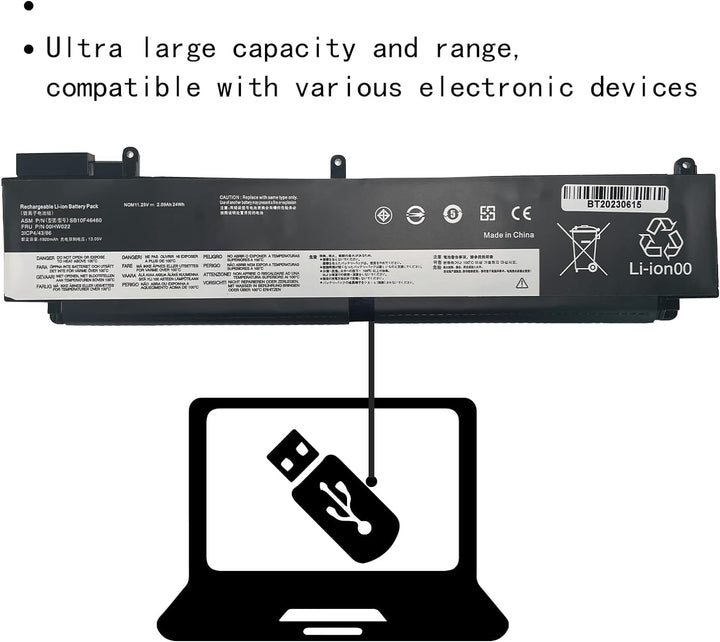 HUBEI 00HW022 SB10F46460 00HW023 SB10F46461 00HW036 SB10F46474 00HW037 SB10F46475 Laptop Batterie Er