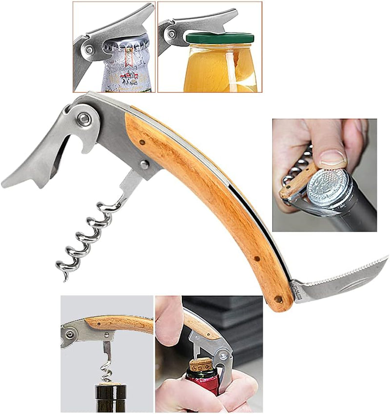 ZBPASL Fass Form Korkenzieher Set,Weinöffner,Wein Sommelier Sets mit Flaschenöffner,Weinverschlüsse,