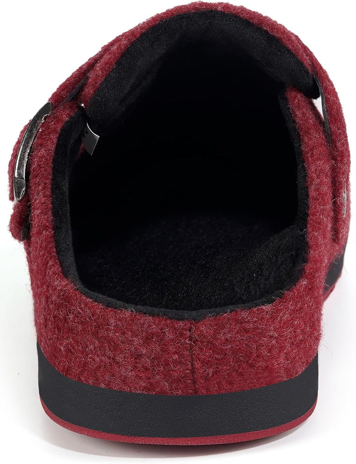 Sisttke Hausschuhe Damen Herren Filzpantoffeln Unisex Winter Geschlossen Pantoffeln mit Wechselfussb