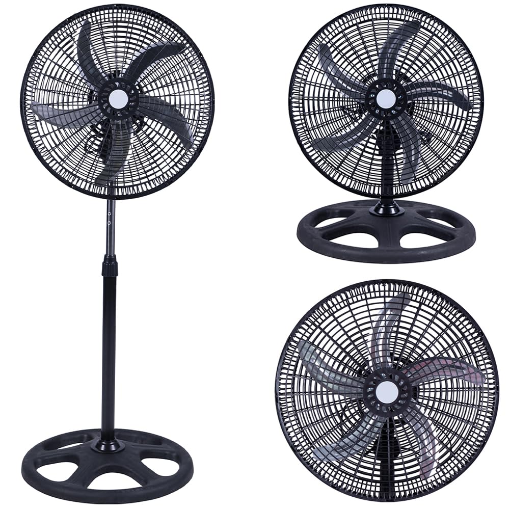 BAKAJI Ventilator 3-in-1, Tischventilator aus Stahl und Kunststoff, 3 einstellbare Geschwindigkeiten