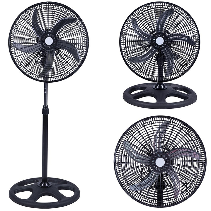 BAKAJI Ventilator 3-in-1, Tischventilator aus Stahl und Kunststoff, 3 einstellbare Geschwindigkeiten