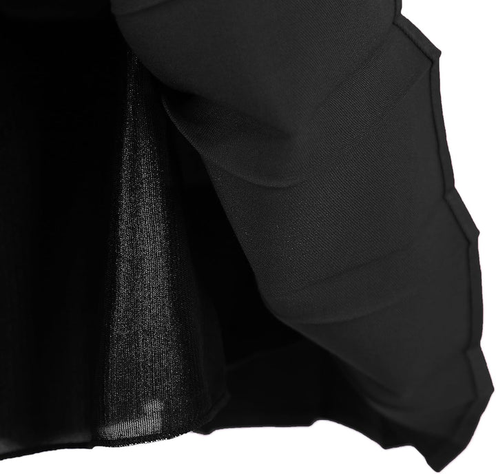 Urbancoco Damen Schulmädchen-Stil Faltenrock Elastische Hohe Taille Minirock L Solid Balck, L Solid