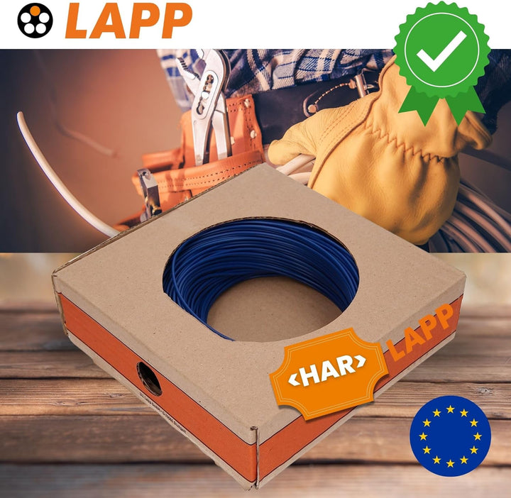 100 Meter Lapp 4510142 H05V-K 0,75 mm² dunkelblau I Verdrahtungsleitung I Aderleitung flexibel I PVC