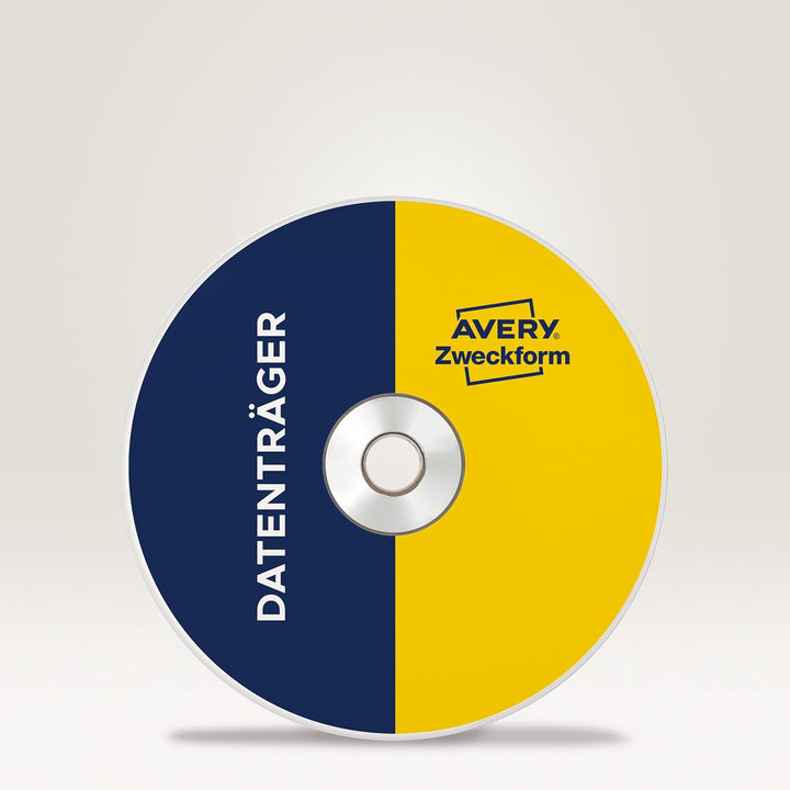 AVERY Zweckform L7676-100 selbstklebende CD-Etiketten (200 blickdichte CD-Aufkleber, Ø 117mm auf A4,