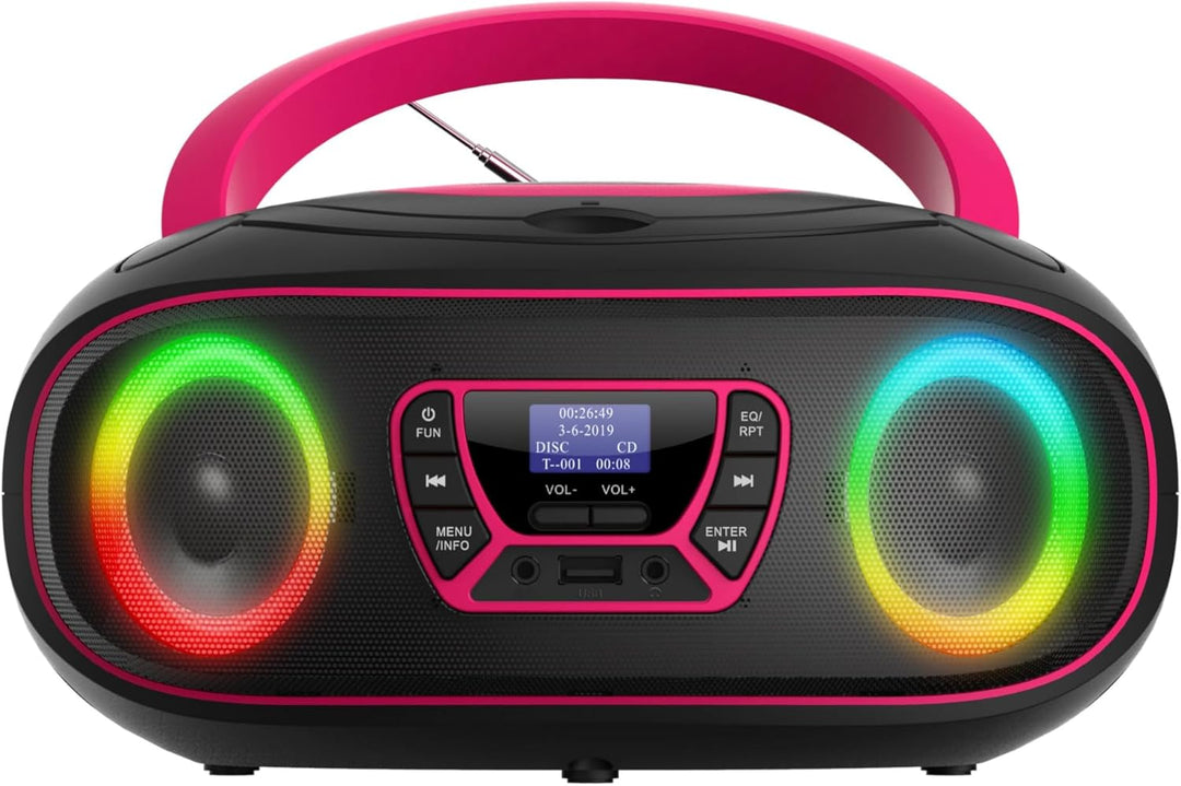 Denver DAB+ Boombox Mit DAB+/FM-Radio, Bluetooth-Funktion,Pink Rosa, Rosa