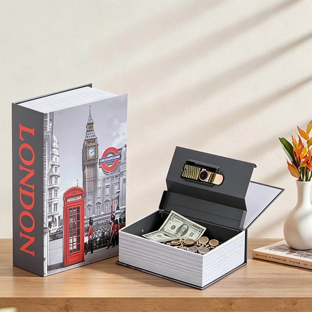 Hapivida Mini Book Safe, Passwortgeschützte Safe Box im Wörterbuch Design für Schmuck Bargeld Dokume