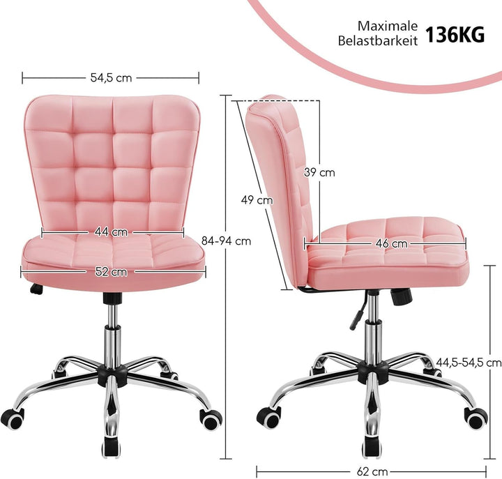 Yaheetech Bürostuhl Schreibtischstuhl Ergonomisch Drehstuhl höhenverstellbar Kosmetikhocker Chefsess