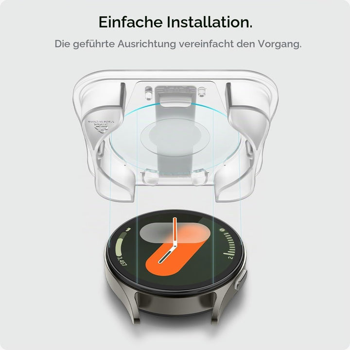 Spigen Glas.tR EZ Fit Schutzfolie kompatibel mit Samsung Galaxy Watch 7 40mm, 2 Stück, Nicht hüllenf