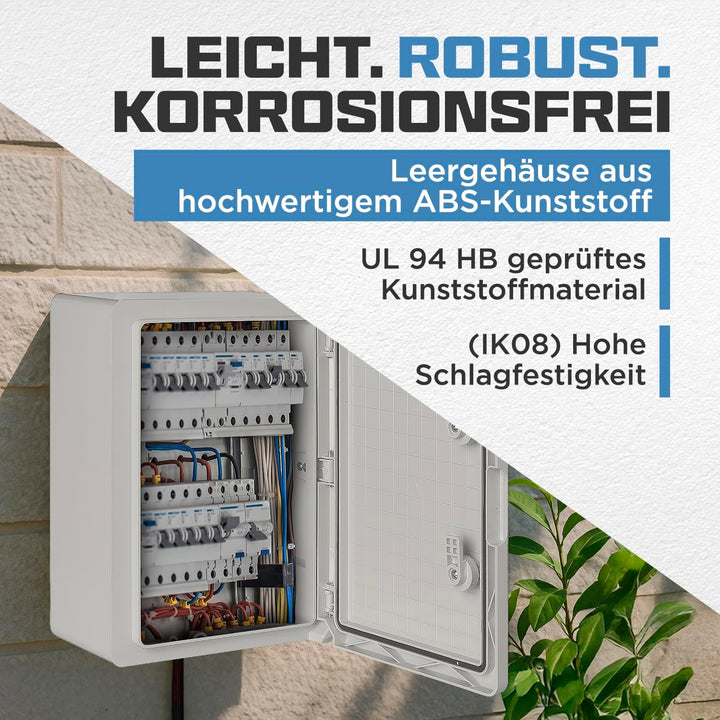 BOXEXPERT ABS Kunststoff Gehäuse Fleet Schaltschrank IP65 grau/transparent (ABS, 350x250x150mm