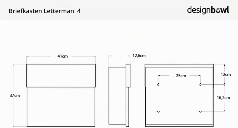 LETTERMAN 4 ANTHRAZIT BRIEFKASTEN, Anthrazit