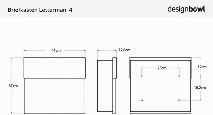 LETTERMAN 4 ANTHRAZIT BRIEFKASTEN, Anthrazit