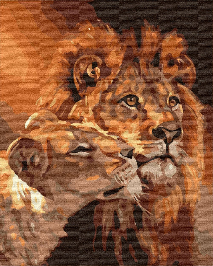 Artnapi Malen nach Zahlen Erwachsene mit Rahmen | DIY Handgemalt | König Löwen und Nala | Kit für An