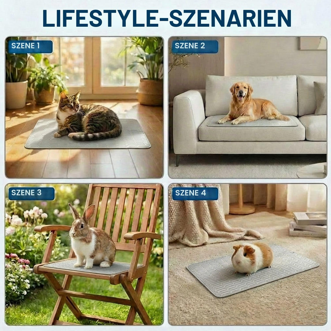 Kühlmatte für Katzen &amp; Hunde, SelbstKühlende Hundematte &amp; Kühlkissen Waschbar für Zuhause, Auto &amp; Re