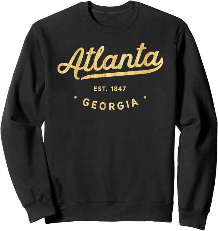 Classic Atlanta Georgia Woodgrain Retro Vintage USA Souvenir Sweatshirt