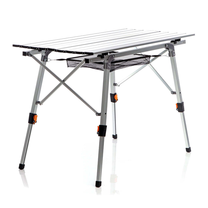 Wiltec Faltbarer Campingtisch 90x53 cm höhenverstellbar Klapptisch aus Aluminium max. 30kg mit aufro