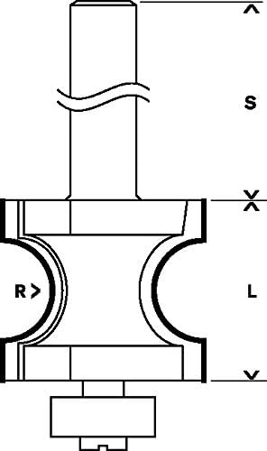 Bosch Professional 1x Halbstabfräser Standard for Wood (für Holz, Radius 6mm, Arbeitslänge 18.6mm, Ø