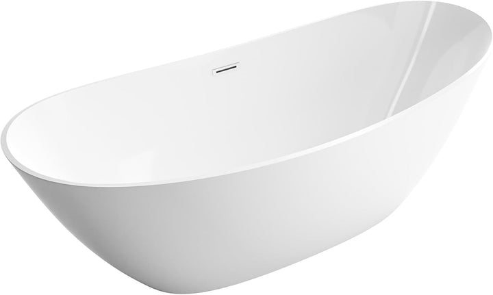 BERNSTEIN Freistehende Badewanne aus Sanitäracryl Standbadewanne Wanne mit Doppelwandiger Konstrukti