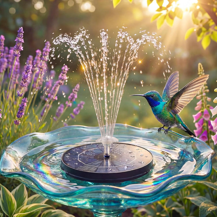 AISITIN 2PCS Solar Springbrunnen für Aussen mit Düsenaufbewahrung, 3,5W Solarbrunnen für Draussen mi