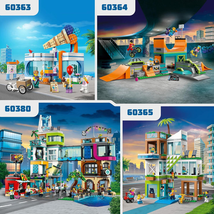 LEGO 60363 City Eisdiele, Spielzeug-Laden für Kinder ab 6 Jahren, Set mit 3 Minifiguren mit lustigem