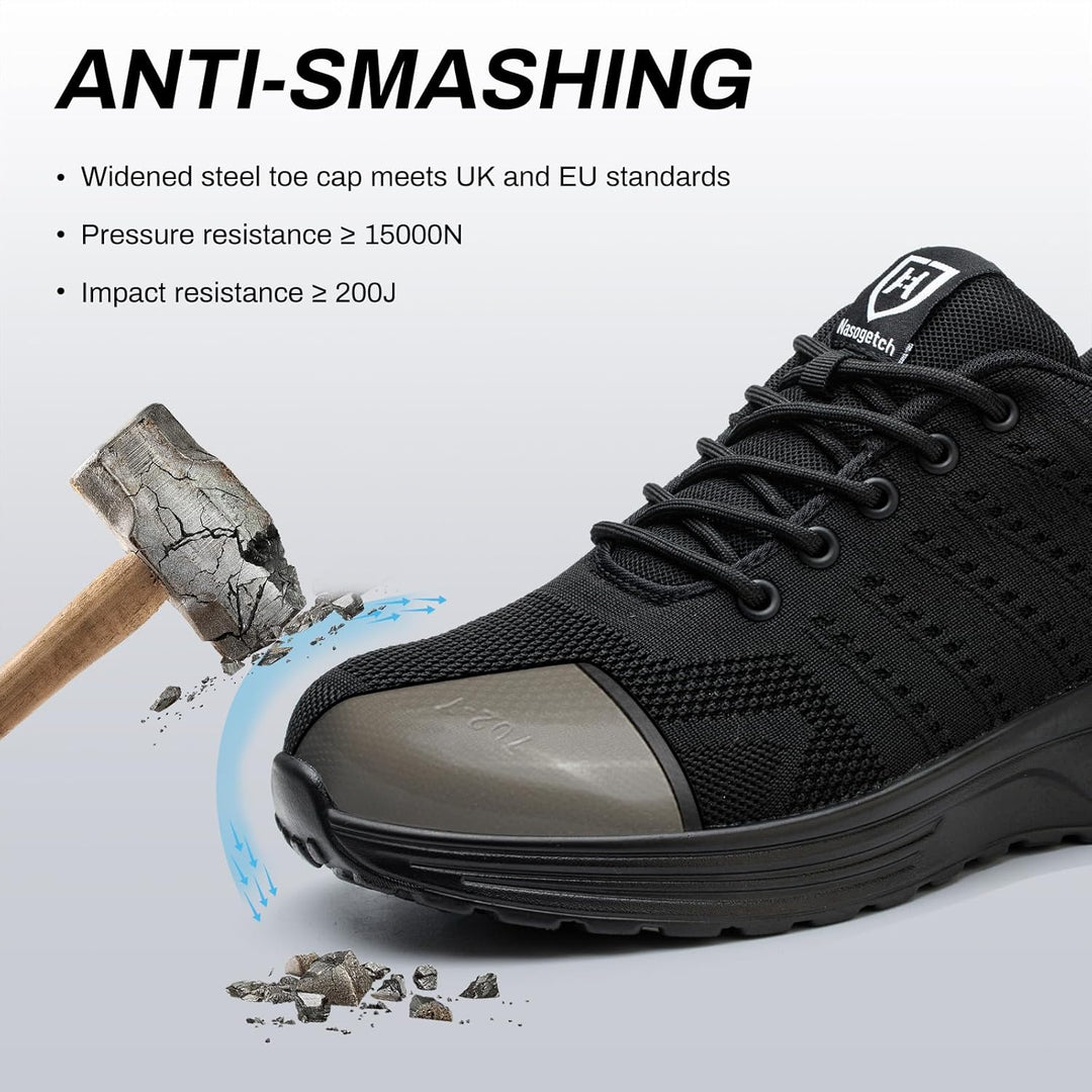 Hitopteu Sicherheitsschuhe Herren Arbeitsschuhe Damen Leicht Sportlich Arbeitsturnschuhe mit Stahlka