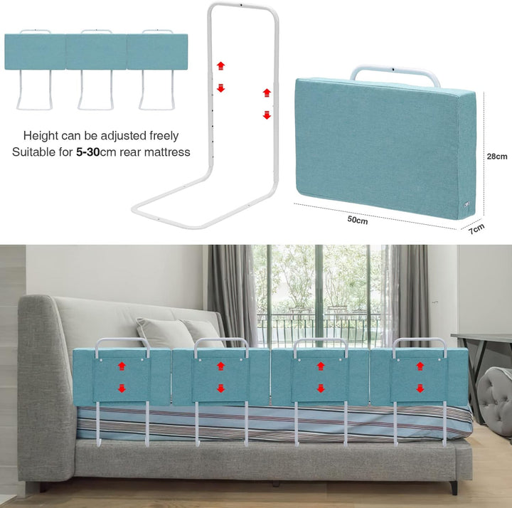 Ikodm Bettgitter 50cm rausfallschutz Bett Bettschutzgitter für Kinder 5-Loch Höhenverstellbar Bett R