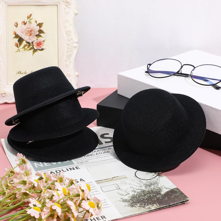 HEMOTON 4 Stück Zylinder Haarspangen Hüte Dekorative Haarnadeln Kleine Formelle Hüte Haarspange Schw