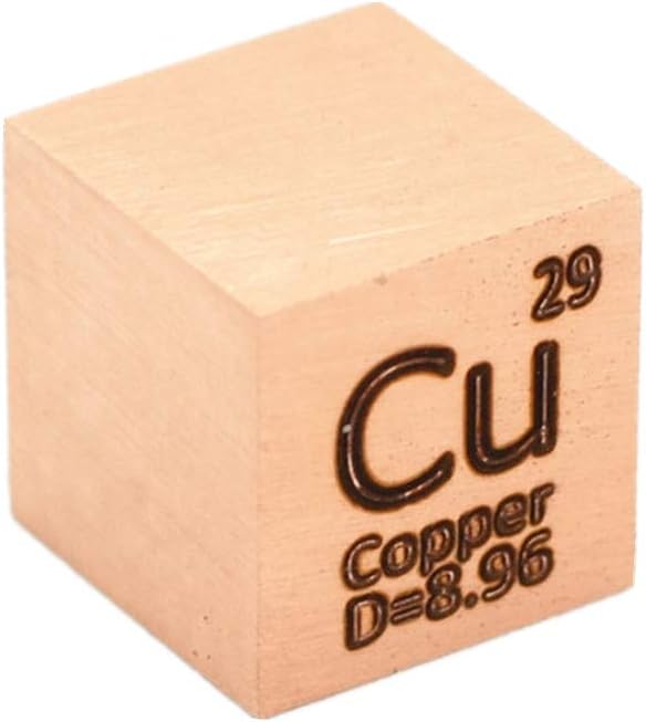 Pure Metal Copper 10mm Density Cu Cube for Element Collections Lab Experiment Material Hobbys Simple