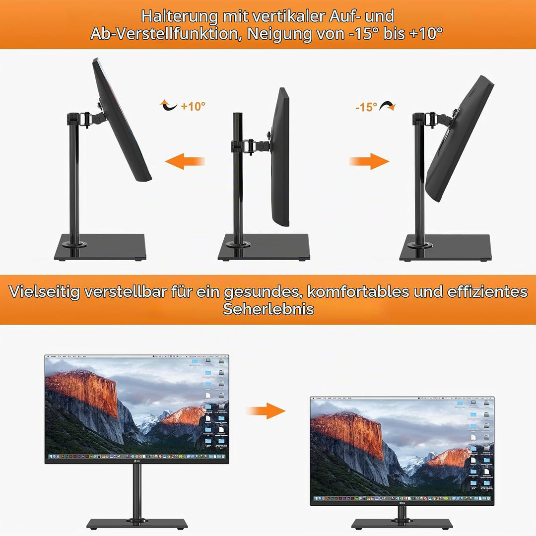 Pholiten Monitor Halterung für 13-32 Zoll Bildschirm mit Solider Konstruktion, Monitorständer mit Ge