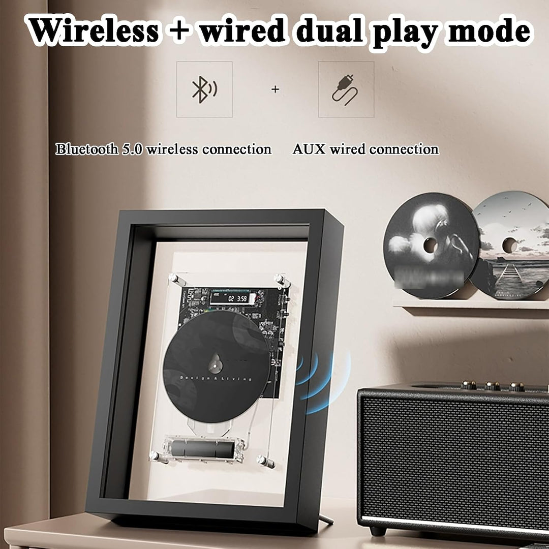 CD-Player Zum Dekorieren, Musik-Deko-Bilderrahmen Mit Fernbedienung, Bluetooth 5.0/3,5-mm-AUX-Ausgan