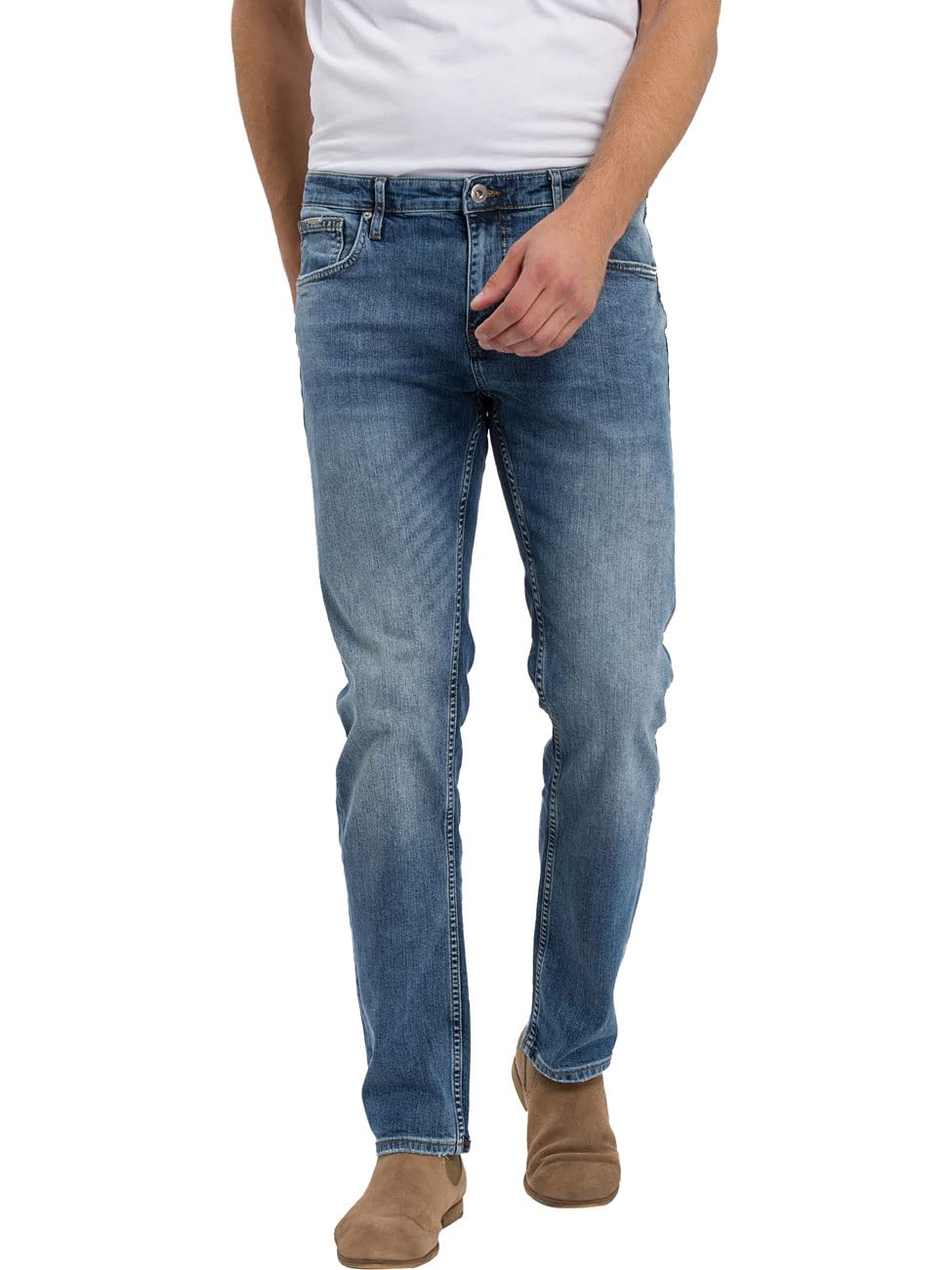 Cross Jeans Herren Damien Slim Jeans 30W / 32L Blau (Mid Blue 020), 30W / 32L Blau (Mid Blue 020)