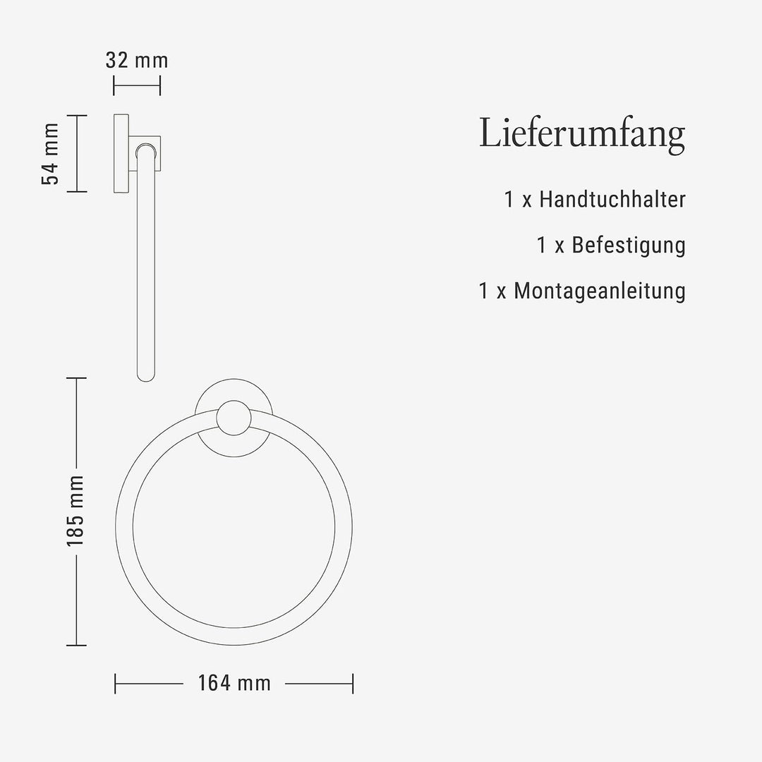 Villeroy &amp; Boch Elements Tender Handtuchhalter, rund – Gold, gebürstet Handtuchring rund Brushed Gol