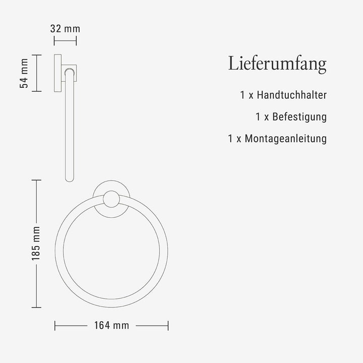 Villeroy &amp; Boch Elements Tender Handtuchhalter, rund – Gold, gebürstet Handtuchring rund Brushed Gol