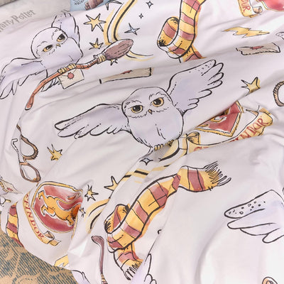 Belum Harry Potter Bettbezug, Modell Hedwig, Bettbezug mit Knöpfen, 100% Baumwolle, hochwertiger Bet