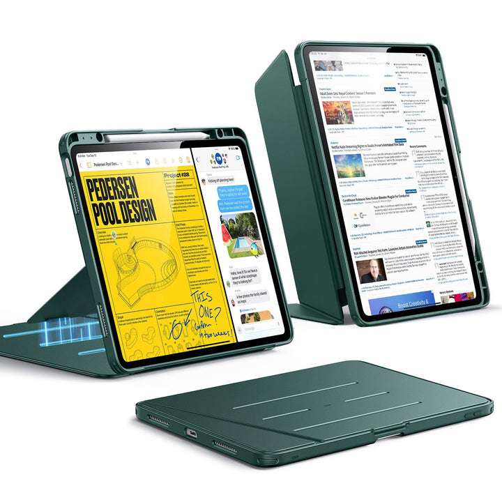 ESR Hülle für iPad Air 13 Zoll (2026/2025/2024) M4/M3/M2, Vertikale Stand, Mehrere Standwinkel, Ultr