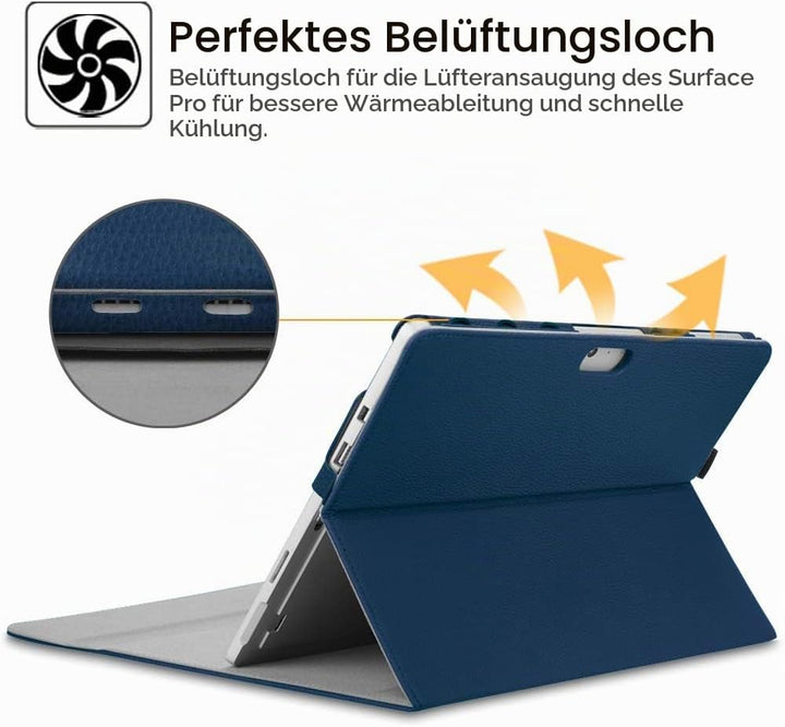 FINTIE Hülle für Microsoft Surface Pro 7+/ 7/6/ 5/4/ 3 Tablet 12.3 Zoll - Multi-Sichtwinkel Hochwert