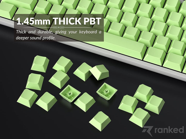 Ranked Leeres Premium-Tastenkappen-Set | 1,4 mm Dickes PBT | Cherry-Profil für Mechanische Tastatur