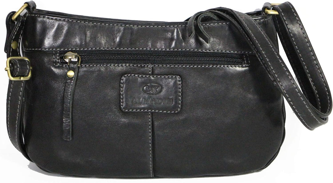 ALMADIH Leder Damentasche LANA Premium Rindsleder washed – kleine Ledertasche Umhängetasche Schulter