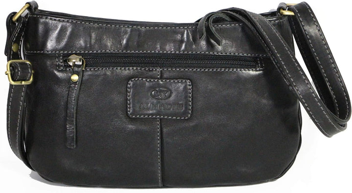 ALMADIH Leder Damentasche LANA Premium Rindsleder washed – kleine Ledertasche Umhängetasche Schulter