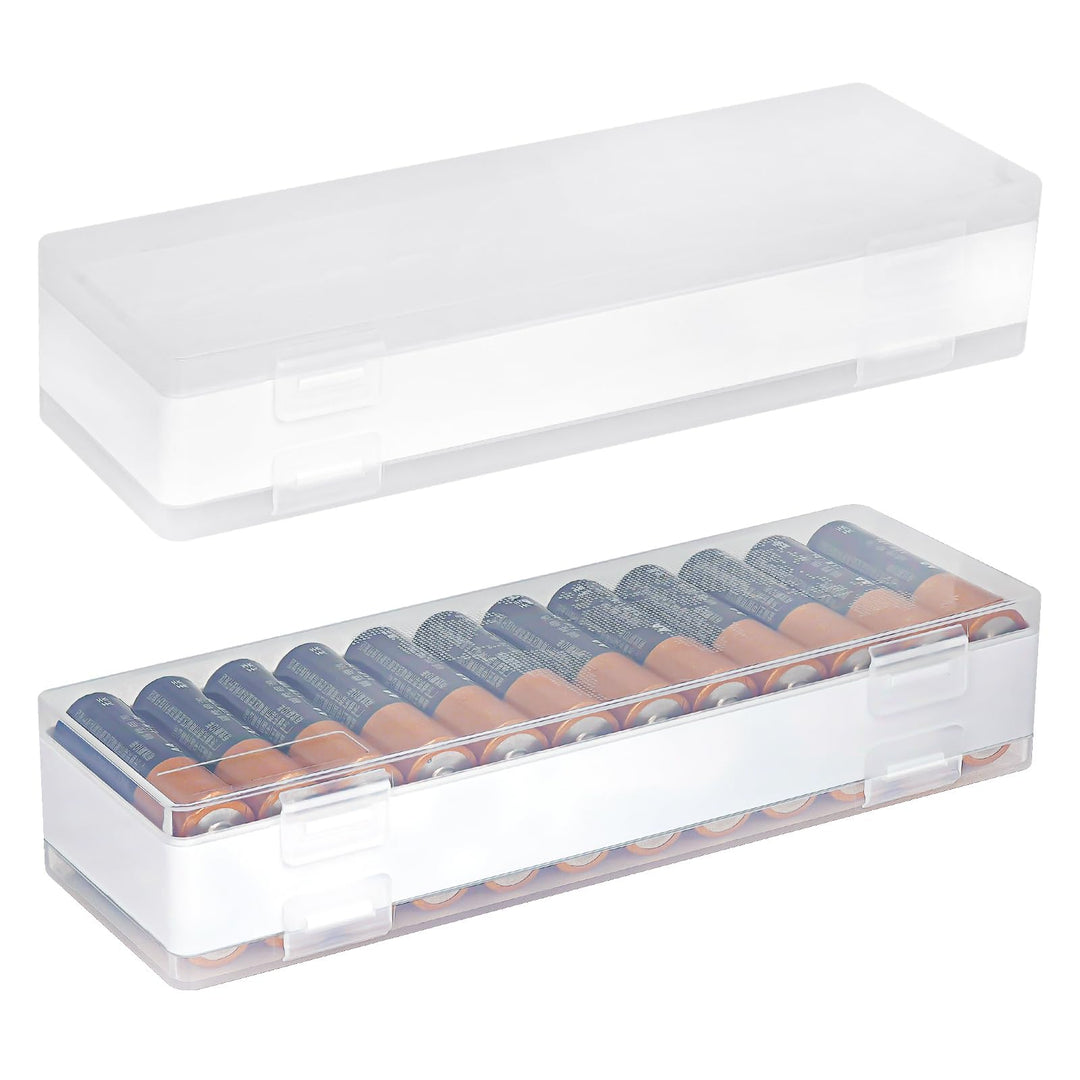 Linkidea 2er-Set AA-Batterieaufbewahrungsboxen – Kompakt und tragbar, jede Box fasst 24 Batterien, i