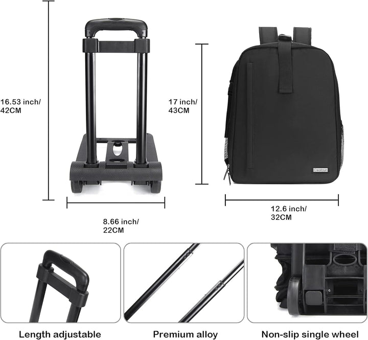 Cwatcun Kamerarucksack Camera Backpack Professioneller für spiegellose DSLR/SLR-Kamera, wasserdicht,