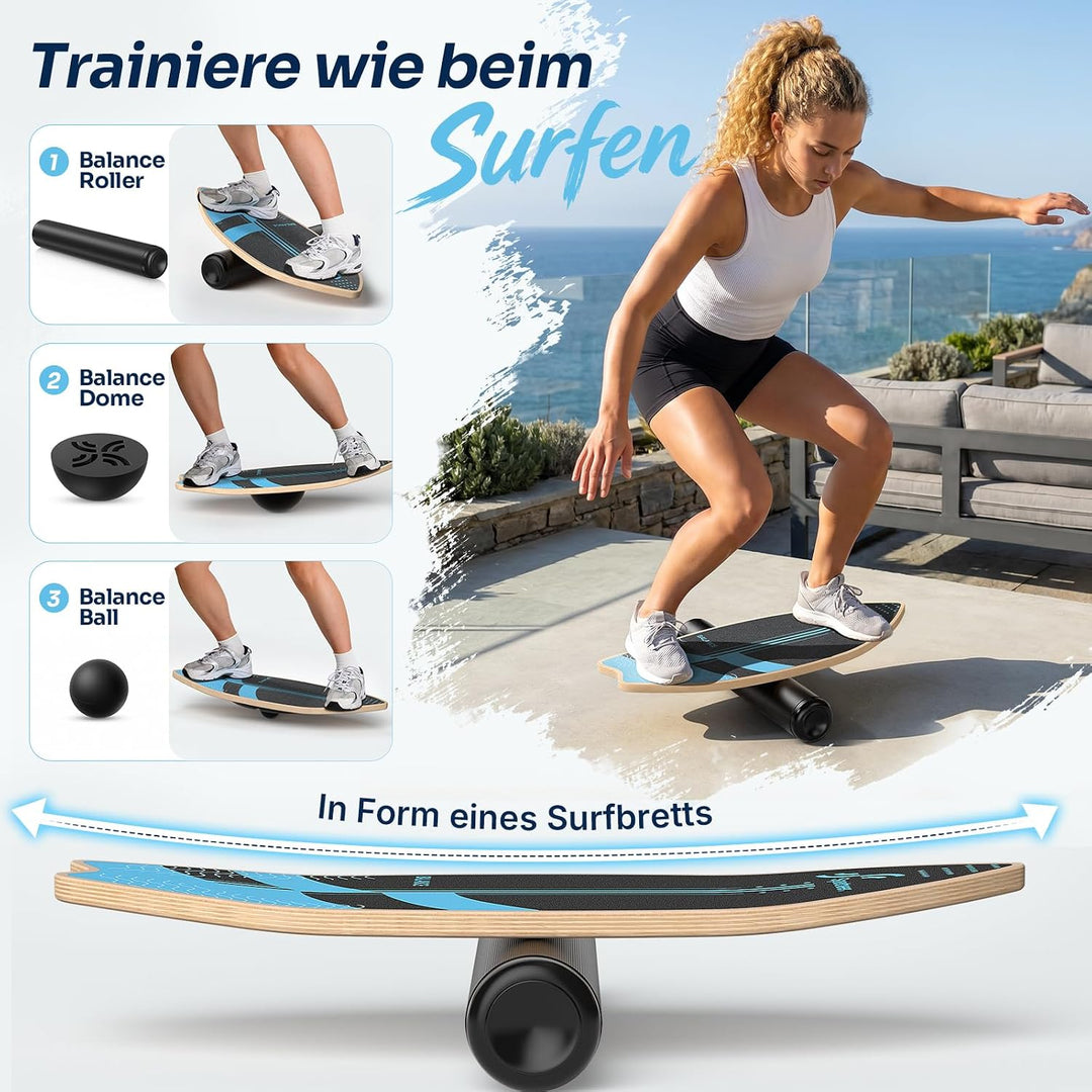 Sportneer Surfin Balance Board Erwachsene 8-in-1, Sicher, rutschfest 200 KG | Gleichgewichtstrainer