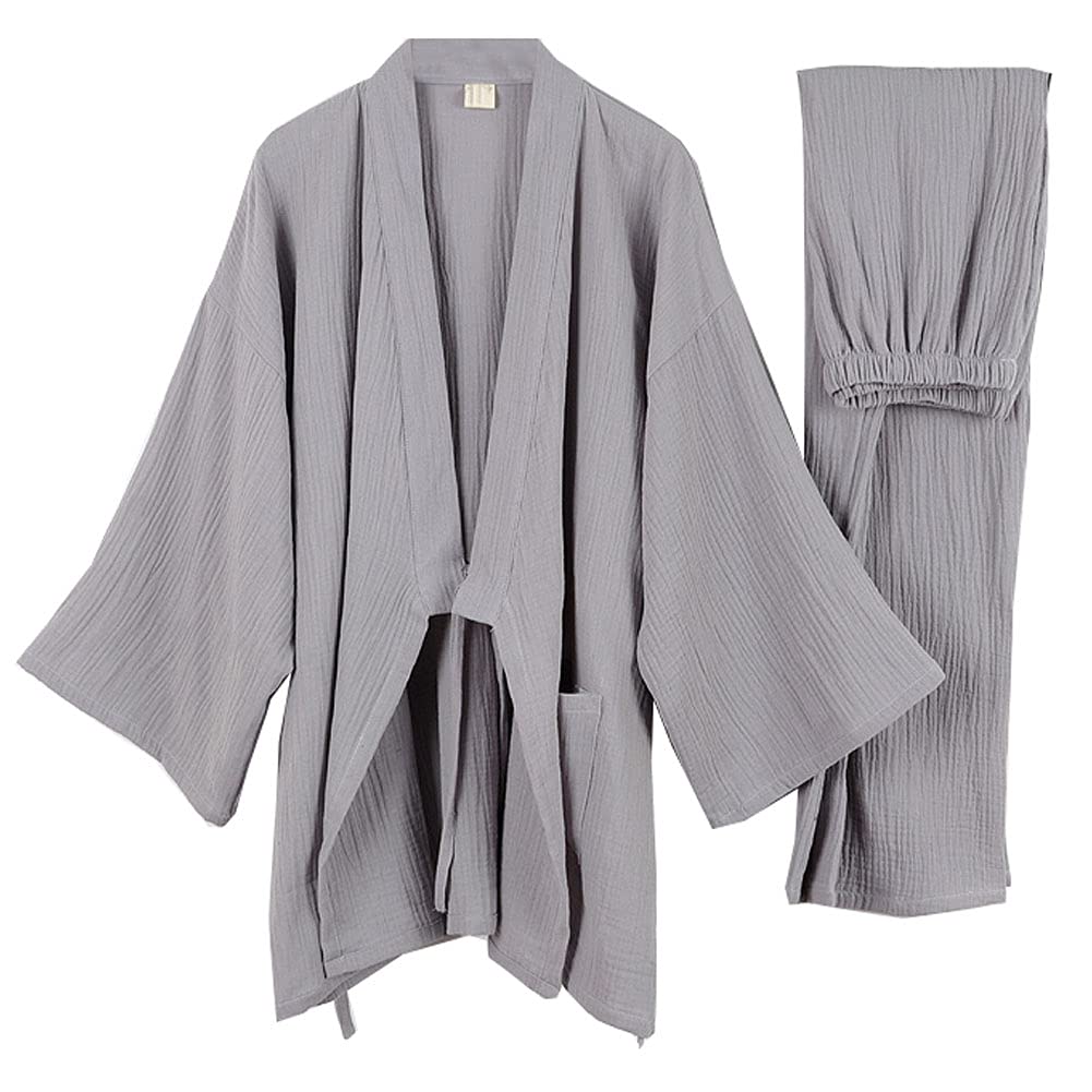 Japanische Kimono Loose Casual Home Pyjamas für Herren Nachtwäsche Grösse XL O64